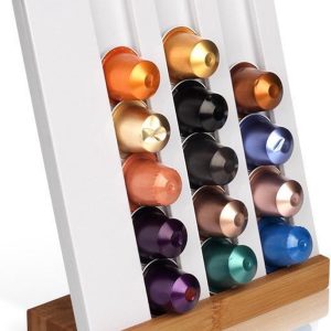 TDR - Staande capsulehouder - Geschikt voor Nespresso en compatible Capsules - max 18 capsules - wit
