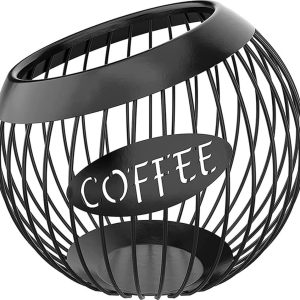 iBright Capsulehouder Metaal - Zwart - 30 tot 40 koffiecups - Koffiecups houder - keuken Organizer - Rond