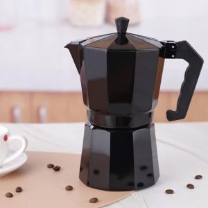 Conway Living® - Moka Pot 270 ml - Moka Express - Percolator - 6 kops - Espresso Maker - RVS - Italiaanse Koffiepot - Met 2 Dubbelwandige Koffiekopjes 150 ml - Geschikt voor inductie