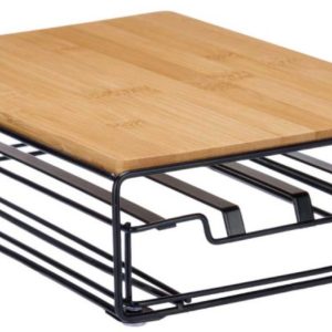 Kinvara Capsulehouder - voor 32 cups - bamboe - metaal - 31 x 21 cm - koffie
