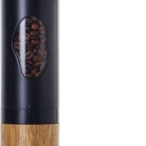 Koffiemolen Mrs. Bean, 0.62 Liter, Zwart, RVS/Acaciahout - AdHoc