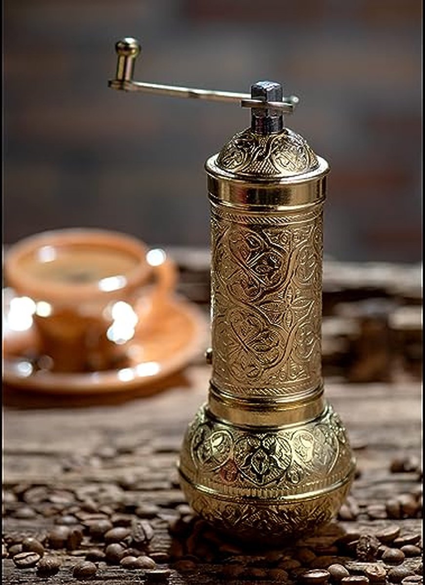 Koffiemolen-pepermolen-kruidenmolen-kruidenmolen-koffieboonmolen-zoutmolen-pepermolen-handmatige koffiemolen-zout- en pepermolen - (groot formaat antiek koper)