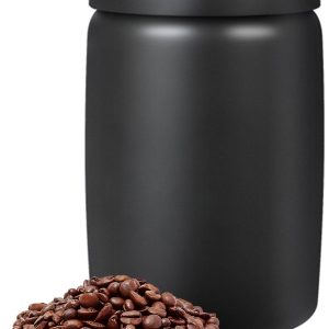 RVS Vacuüm koffieblik - 1200ml Luchtdichte Voorraadbus met Handmatige Vacuum Pomp - Behoud de Versheid van Koffiebonen en Gemalen Koffie - Modern en Stijlvol Design