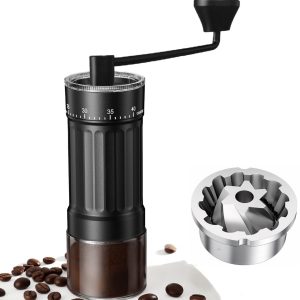 Ynkkvre-Handmatige Koffiemolen - 40 Verstelbare Maalstanden - Keramisch Maalwerk - Compact en Draagbaar - 25 g Bonencapaciteit