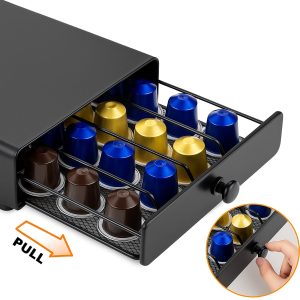 BOTC Capsulehouder voor Nespresso - Koffiecups houder - Geschikt voor 40 Nespresso Pods - Zwart