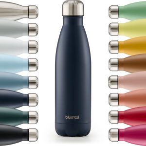 Blumtal Thermosfles - Met dubbele wand - Thermosbeker Koffie, Thee en Koele dranken - Travel Mug - 1000ml - Dark Ocean Blue - Blauw