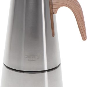 Camry CR 4423 RVS Moka Pot - 6 Kops Espresso Percolator - Geschikt voor Inductie, Gas, Keramisch & Halogeen - 350ml - Veiligheidsventiel - Vaatwasserbestendig