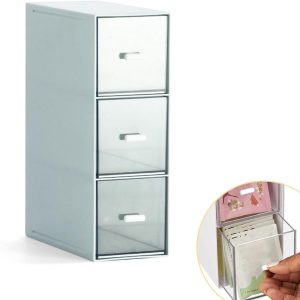 Keukenorganizer met 3 laden - opbergdoos voor theezakjes - koffiepads - theedoos met 3 laden - make-uptafel-organizer - theekist van kunststof voor thee - koffie - specerijen en andere levensmiddelen