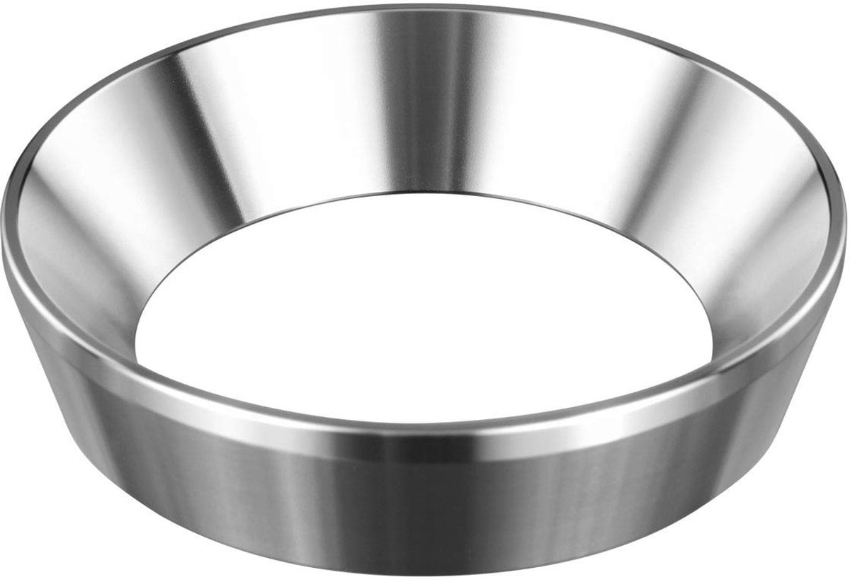 Roestvrijstalen espressomaattrechter, verdikte koffie-opvangring van aluminiumlegering, opvangbeker voor koffiemolen, magnetische anti-vliegpoederring, compatibel met 58mm handvat