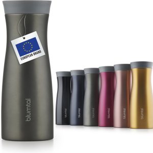 Blumtal Lekvrije Thermosbeker - London - Roestvrijstalen Koffiemok - 380 ml - Charcoal Green