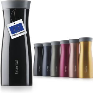 Blumtal Lekvrije Thermosbeker- London - Roestvrijstalen Koffiemok - 380 ml - Zwart