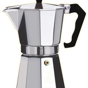 Floria Moka Pot Percolator 6-kops - Espressopot Aluminium - 6 cups - Voor Gas & Elektrisch Fornuis - Zilver