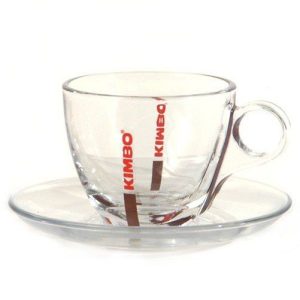 Kimbo cappuccino glas en ondertas (6 setjes)