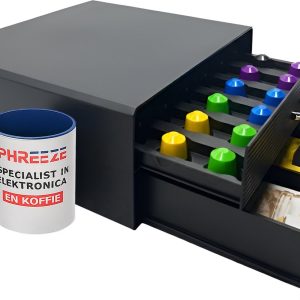Phreeze - Capsulehouder - Geschikt voor Nespresso, Dolce Gusto & K-Cups - Koffiecups Houder - 30 Cups - Cuphouder - Met 2 Lades - Zwart