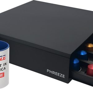 Phreeze - Capsulehouder - Geschikt voor Nespresso, Dolce Gusto & K-Cups - Koffiecups Houder - 30 Vakjes - Cuphouder - Met Lade - Zwart