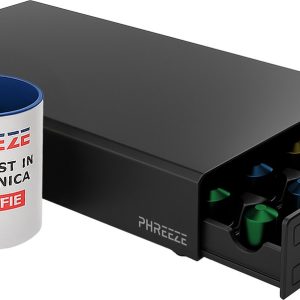 Phreeze - Capsulehouder - Geschikt voor Nespresso en Vertuo - Koffiecups Houder - 24 Vakjes - Cuphouder - Met Lade - Zwart