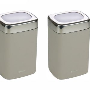 Set van 2 - RVS Voorraadbus met Acryl Deksel - Bewaarbox voor Koffie, Thee & Suiker - 11x9x17 cm