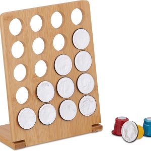 capsulehouder - geschikt voor Nespresso - voor 20 cups - bamboe