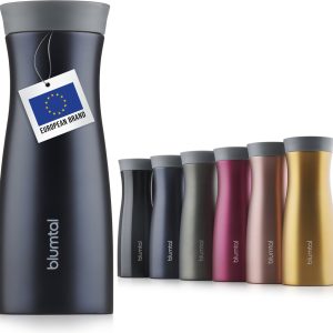 Blumtal Lekvrije Thermosbeker - London - Roestvrijstalen Koffiemok - 380 ml - Dark Ocean Blue