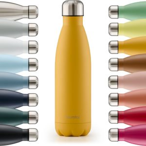 Blumtal Thermosfles - Met dubbele wand - Thermosbeker Koffie, Thee en Koele dranken - Travel Mug - 500ml - Spicy Mustard - Geel