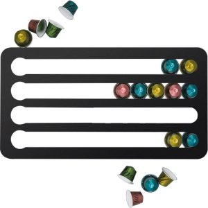 Capsulehouder Geschikt Voor Nespresso Cups - Koffiecups houder - Wandhouder - Mat zwart- 40 capsules - Cuphouder