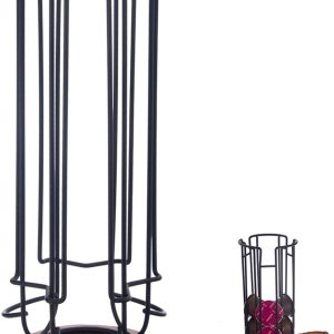 Koffiecapsulehouder Draaibaar Metaal Zwart RADKA 33,5 cm - Capsulehouder - Koffiecups Houder - voor Koffie - Capsules - Padhouder