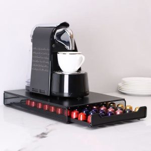Koffiecups Houder - Coffee Cup Organiser - Capsulehouder - Geschikt voor Nespresso en Starbucks Cups - 60 Cups - Cuphouder - Inclusief Soepele Lade - Zwart