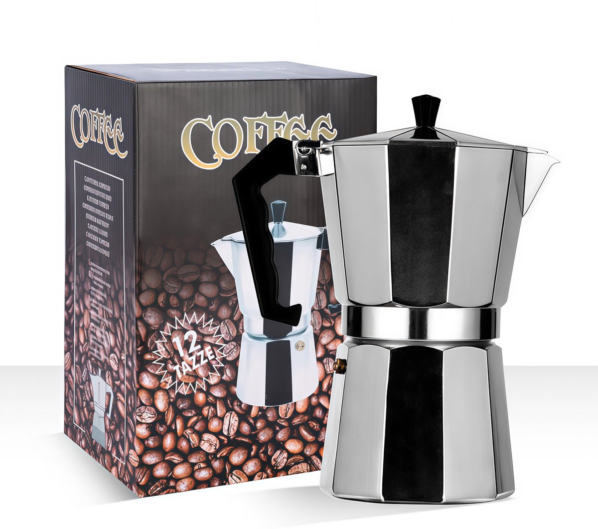Kraftverdia Moka Express - Percolator - Moka Pot 300 ml 6 kops - Aluminium - Espresso maker