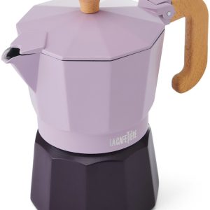 La Cafetière Venice aluminium espressomachine voor 3 kopjes - paars tweekleurig