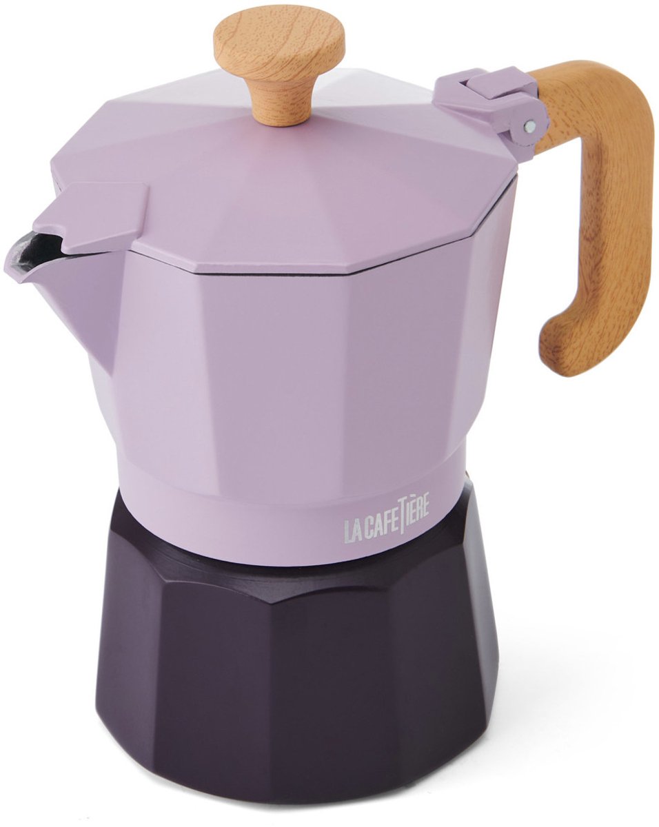 La Cafetière Venice aluminium espressomachine voor 3 kopjes - paars tweekleurig
