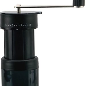 Rubytec Handmatige Koffiemolen - 30 g / 2 cup - Koffiemaler en Bonenmaler - Maalt Soepel - Lichtgewicht - Maalgraad Instelbaar - XL - Zwart