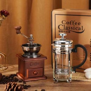 Vintage Koffiemolen | Handmolen | Geschenkset | Inclusief Pers | Espresso | Koffiebonen Maler | Pers