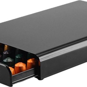 Xaptovi XXL 60 Cups - Capsule Houder met lade Voor Nespresso Cups - Espresso - Koffie Pad - RVS - Cups -van Zwart Metaal