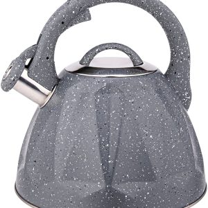 Cheffinger, Fluitketel 3L Inductie Compatibel met Marmeren Design, Grijs