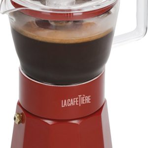 Espresso Maker, 6 Cups, 0.29 L, RVS, Glas, Rood - La Cafetière | Verona
