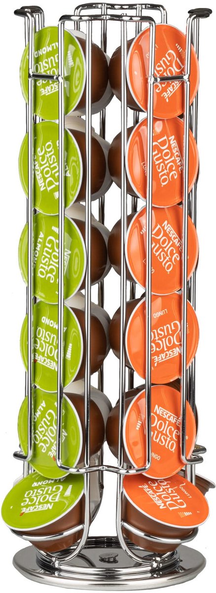 Jay Hill Dolce Gusto Cuphouder - Draaibaar - Voor 24 Koffiecups - Roterend Koffiecuprek - Staaldraad met Anti-kras Viltlaag - Zilver - Koffiecup Houder met Viltvoet