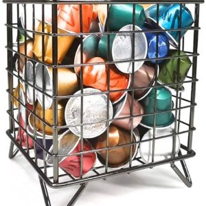 Koffiecups houder - Capsulehouder nespresso - Capsulehouder dolce gusto - ijzer - Zwart - Vierkant