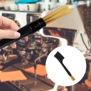 2 stuks Reinigingsborstels voor espressomachine, dubbel uiteinde, compatibel met koffiemolen en reserveonderdelen, duurzaam nylon, barista en onderhoud thuis