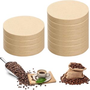 200 stuks ongebleekt rond koffiefilterpapier, 64 mm ronde espresso papierfilters, koffiefilterpapier voor espressomachines