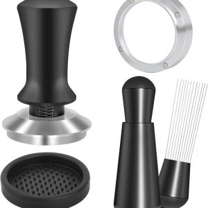 51mm Espresso Accessoires Set - Veerbelaste Gekalibreerde Tamper, Gereedschap en Doseertrechter Set - Geschikt voor 51 mm Espressomachines en Portafilter