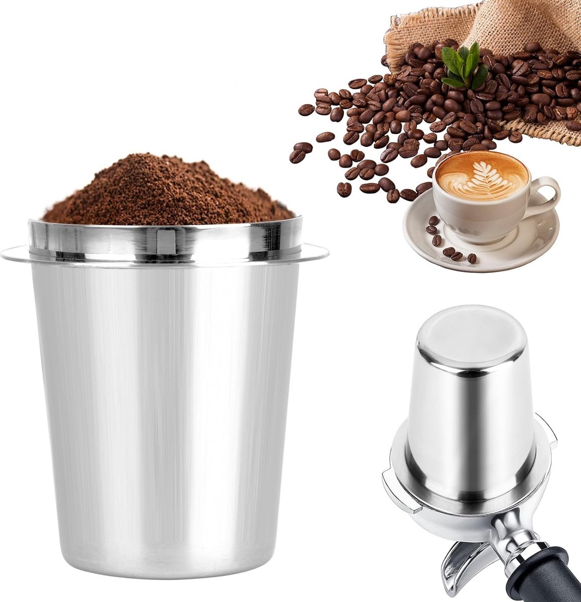 58 mm RVS Koffie Doseringbeker - Espresso Dosing Cup - Barista Accessoire - Geschikt voor 58 mm Espressomachine - Zilver