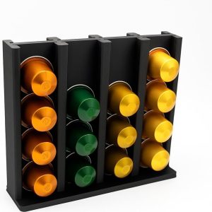 Capsulehouder voor koffie capsules - Koffiecapsulehouder - Geschikt voor 32 Nespresso-capsules - Opbergrek voor koffiecapsules - Capsulestandaard - Capsulerek - Zwart