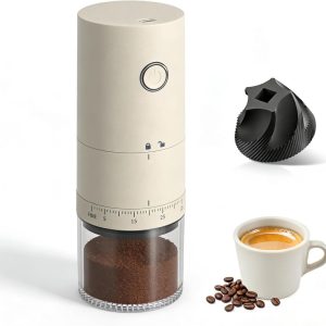 Draagbare elektrische koffiemolen met 38 instelbare maalstanden - USB-oplaadbare conische maalschijf met keramische kern. Deze koffiemolen is geschikt voor espresso, French press, reizen, kamperen, thuis en op kantoor.