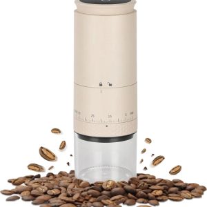 Draagbare elektrische koffiemolen met conische maalschijf, oplaadbare mini-koffiemolen, compacte draadloze reismolen, geschikt voor espresso, cold brew, pour-over en French press koffie.