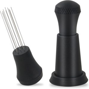 Espresso Koffie Distributie Roerder - 0.4mm 10 Naalden - Zwart - Barista Accessoire voor Espressomachine