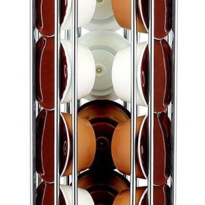 Fackelmann 20990 Dolce Gusto® capsulehouder, Dolce Gusto® capsuledispenser, Dolce Gusto® doseringhouder, Verchroomd draad, Zilver, 11 x 11 x 32,7 cm