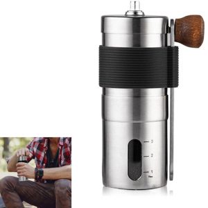 Handkoffiemolen, handmatige molen, keramische molen, capaciteit van 20 gram, instelbare maalgraad, geschikt voor gebruik bu buitenshuis.