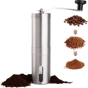 Handmatige koffieboon molen, roestvrij stalen handkoffiemolen keramische braam voor Aeropress, Druppelkoffie, Espresso, Franse pers, Turks brouwen