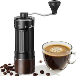 Handmatige koffiemolen met 40 instelbare malen - Draagbare conische fijnmaler voor reizen en kantoor