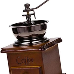 Handmatige koffiemolen met kurk - instelbare maling - houten onderstel - keramische tanden